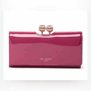 NWOT Authentic Ted Baker London Patent Leather Bobble Matinee Wallet